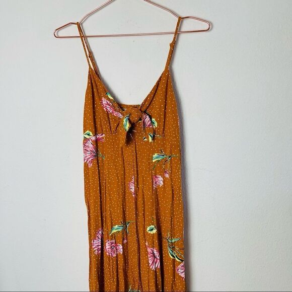 EUC Xhilaration Yellow Floral Asymmetrical Midi Dress Small - Picture 3 of 7